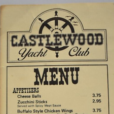 Vintage 1980s Castlewood Yacht Club Restaurant Menu St Louis Missouri picture