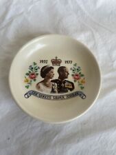 1977 Queen Elizabeth Prince Albert Silver Jubilee Trinket Plate Guild Crafts 🔥 picture