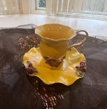 Beautiful Vintage Porcelain Cup & Saucer, Yellow Teacup picture