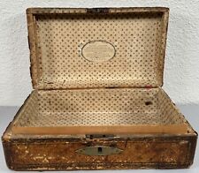 Antique Georgian Leather Travel Table Document Box English 19th C. w/Orig Label picture