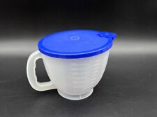 Vintage Blue & Clear Tupperware Mix-N-Stor Pitcher W/ Lid 500 2 Quarts  8 Cups picture
