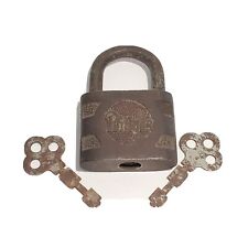 Vintage Brass Philgas Antique Padlock with Key Approx 2 1/8