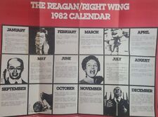 Anti The Reagan Right Wing 1982 Calendar Poster Political Original Democrat Vtg picture