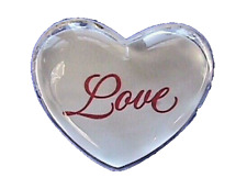 Hallmark PIN Valentines Vintage HEART Clear LOVE Puffed Holiday Brooch picture