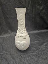 Vintage Russ Berrie Ceramic Bow & Heart  Vase  picture