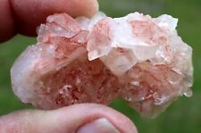 red Heulandite on clear Apophyllite, minerals, crystals, mineral specimens picture