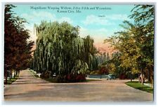 1928 Magnificent Weeping Willow Fifty Fifth Wyandotte Kansas City MO Postcard picture
