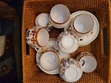 Japanese Fine Porcelain Geisha Lithophane Cups and Saucers. Set of 8 picture