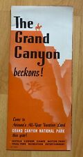 The Grand Canyon Beckons Arizona Folder Brochure Photos Map 1951 Fred Harvey picture