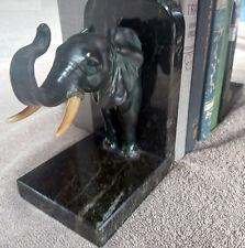 Antique Elephant Bookends Anglo Marble Book Ends German Victorian 7.5 LBS picture