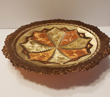 Vintage Erzincanlilar Istanbul Turkish Copper Trinket Bowl Plate Dish Etched picture