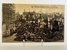 Vintage 1919 Military World War 1 WW1 The Ruins at Louvain Leuven Postcard picture