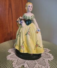 Italian Porcelain Vintage Ceramic Figurine with Floral Dress & Basket picture