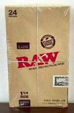 Raw 1.25 (1 1/4) Classic Cigarette Rolling Paper Full Box 24 pk~Factory Sealed picture