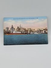 Ships Docked At New Orleans Louisiana Linen Post Card B3 picture