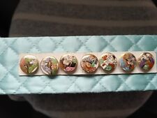 7 Antique Japanese Satsuma Porcelain Hand Painted Buttons 7 Lucky Gods Japan  picture