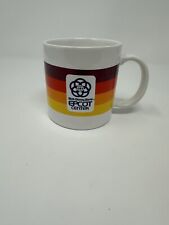 Vtg 1982 Walt Disney World Epcot Center Ceramic Coffee Mug Rainbow Stripe Japan picture