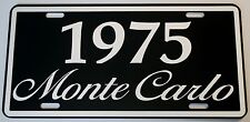 1975 75 MONTE CARLO METAL LICENSE PLATE 350 400 454 SS LOWRIDER CHEVY picture