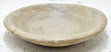 Antique White Marble Round Bowl Original Old Hand Carved picture