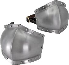 Medieval Renaissance Gothic Armor Knee Cap w/ Leather Straps picture