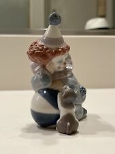 FREE 2-3 DAY SHIP Vintage 1985 LLADRO Pierrot Porcelain Clown With Puppy picture