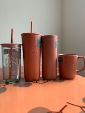 ⭐STARBUCKS Terracotta Full Set Orange / Brown ⭐ 4 DIFFERENT CUPS ⭐ BRAND NEW ⭐ picture