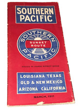 Rare - Southern Pacific timetable.  Sunset Route - March 1911 picture