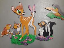 Walt Disney Vintage Bambi Wall Hang Cutouts Kitsch 60s-70s Kids Room picture
