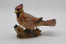 Vintage Hand Painted Porcelain Cardinal Planter Brown Yellow picture