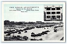 c1940's Daytona Beach Florida The Szold Apartments New Boardwalk Cars Postcard picture