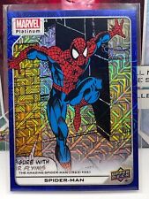 2023 Upper Deck Marvel Platinum Spider-Man Blue Traxx Foil Parallel #295/499 picture