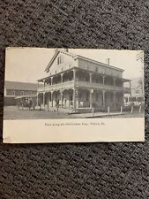 c1910 TELFORD PA COUNTY LINE HOTEL VIEW HORSE & CARRIAGE EARLY POSTCARD Sm Tear picture
