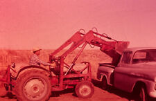 1963 35mm Ektachrome 5 Slides Ford Tractor Loading Dirt in Chevy Apache Truck picture