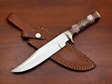CUSTOM HAND MADE D2 BLADE STEEL BOWIE HUNTING KNIFE- CAMEL BONE/WOOD - HB-2622 picture