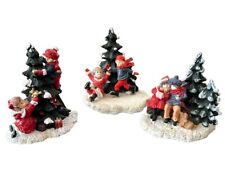Vintage Mervyn’s Christmas Village Square Figurines Lot Of 3 Trees Children EUC picture