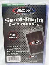 BCW Semi-Rigid Card Holders #2 1 Pack of 50 Sleeves YOU CHOOSE QUANTITY picture