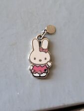 Vtg HELLO KITTY Sanrio Silver Tone Enamel Bunny Rabbit Charm  picture