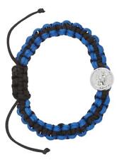 Blue and Black Adjustable St Michael Paracord Bracelet Comes Carded picture