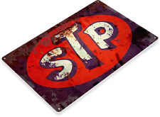 STP Motor Oil Logo Gas Station Garage Retro Rustic Vintage Wall Decor Metal Sign picture