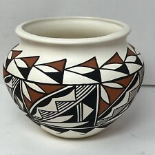 Vintage Native American Acoma Pueblo Pottery Hand Painted Bowl Signed # 2 picture