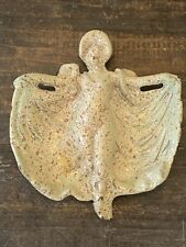 Antique Vintage Cast Metal Girl Trinket Tray Dish Wall Decoration picture