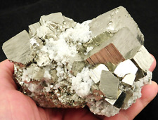 BIG AAA PYRITE Crystal CUBE Cluster with Quartz From Peru 1272gr picture