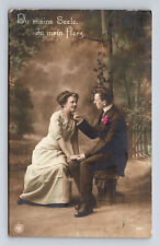 RPPC Romantic German Studio Portrait of Man & Woman Love Salzburg Postcard picture