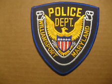 WILLIAMSPORT MARYLAND POLICE PATCH (STOCK EAGLE) picture