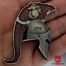 US Marine Corps 2 INCH Spartan Warrior Helmet 1775 Collectible Challenge Coin picture