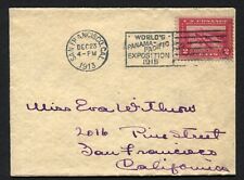 1915 Small Cover w/ Panama Pacific Exposition Slogan to San Francisco XF ERROR picture