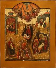 Antiques, Orthodox, Russian icon: The Nativity of Jesus Christ picture