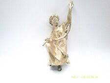 Stunning (Antique) Pale Gold Painted Metal Lady-Part of a Lamp? Part of a Clock? picture