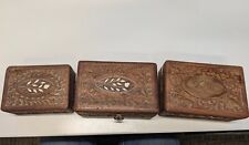 Three Vintage Wood Trinket  Boxes picture