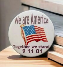 WE ARE AMERICA  TOGETHER WE STAND Pinback Button Advertising Military Themed picture